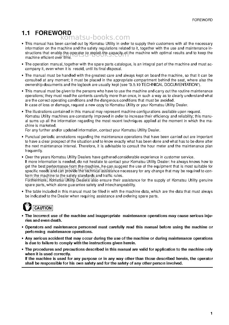 Komatsu wb97r-2ita Operation manual cover Page 2 Komatsu wb97r-2ita Operation manual cover Page 2
