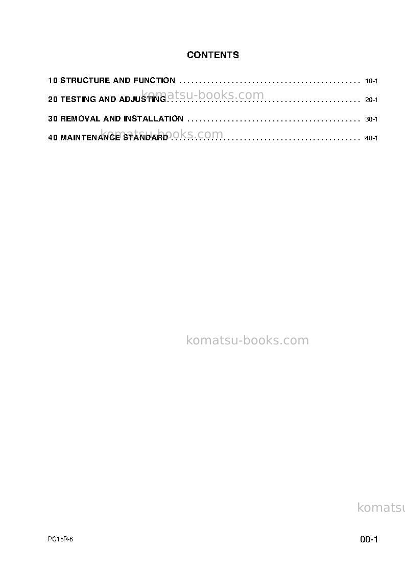 Komatsu pc15r-8ita Repair & maintenance cover Page 2
