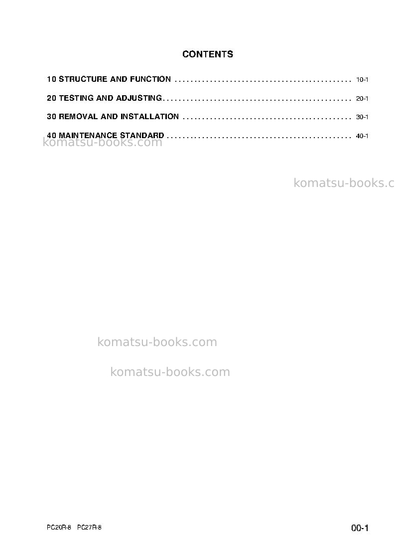 Komatsu pc20r-8ita Repair & maintenance cover Page 2
