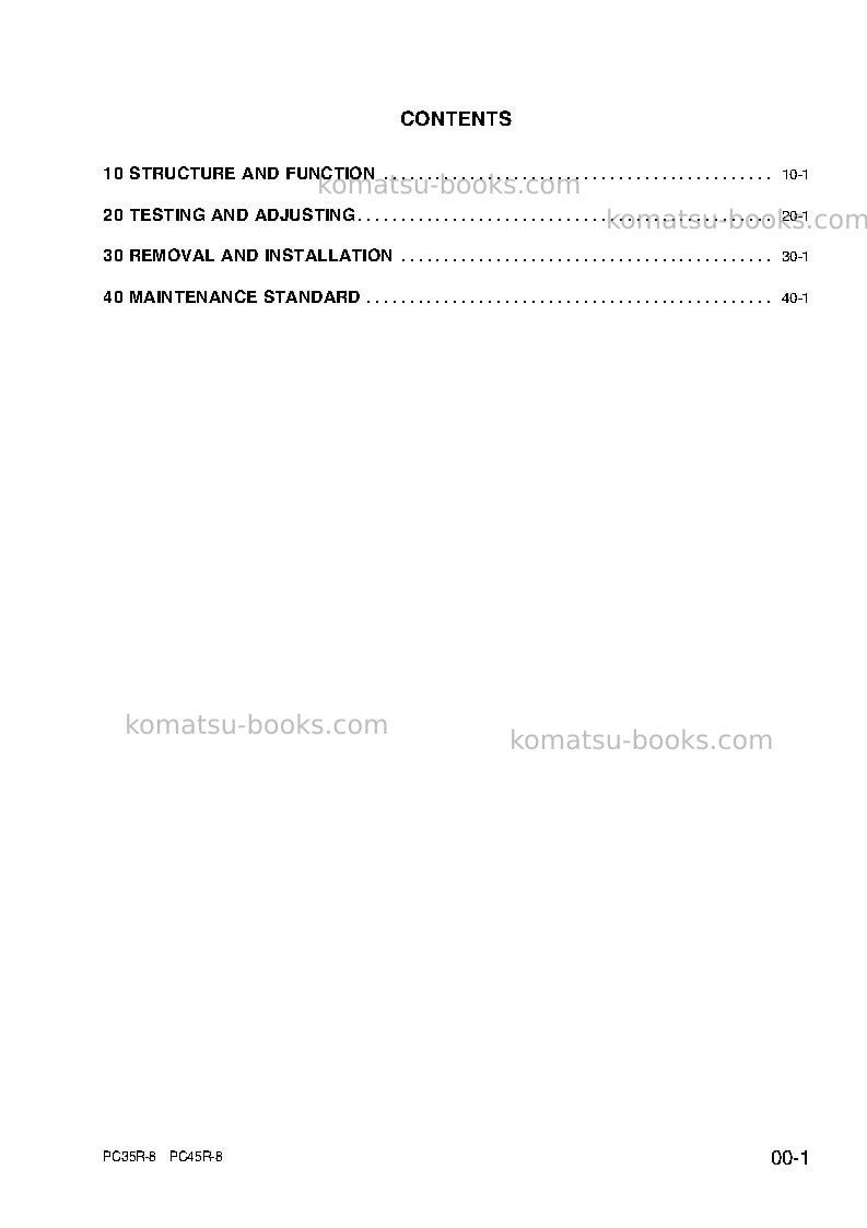 Komatsu pc45r-8ita Repair & maintenance cover Page 2 Komatsu pc45r-8ita Repair & maintenance cover Page 2