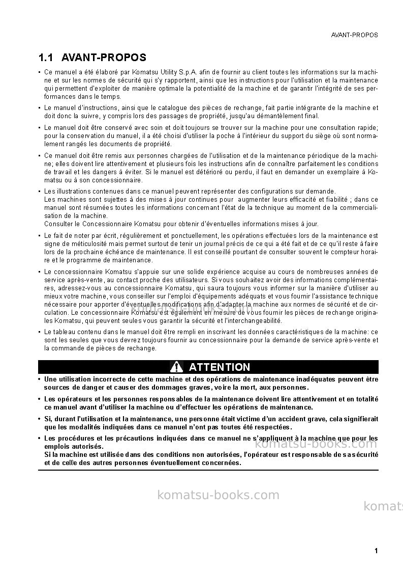Komatsu pc18mr-2jpn Manuel d'utilisation couverture Page 2