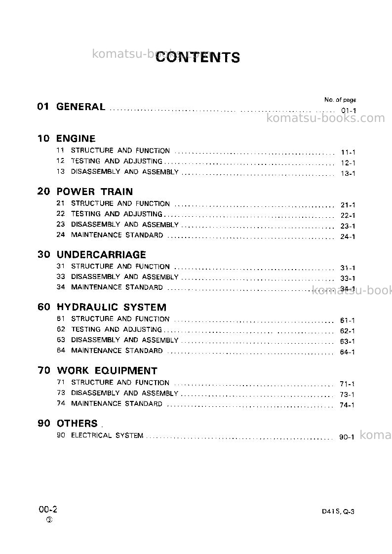 Komatsu d41s-3jpn Repair & maintenance cover Page 2