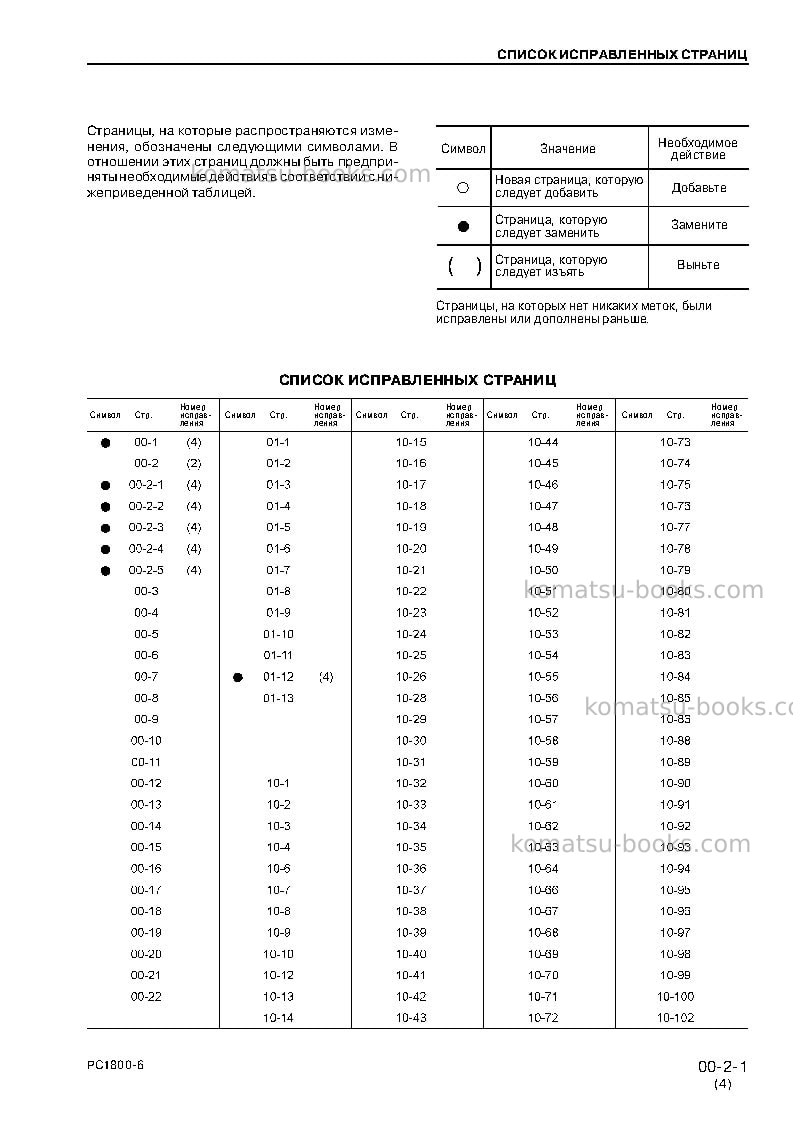Komatsu pc1800-6jpn Ремонт и обслуживание обложка Страница 3
