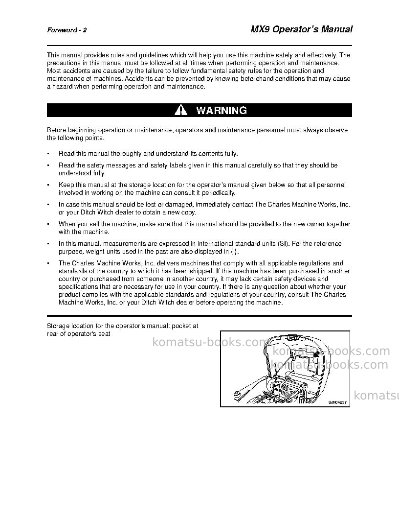 Komatsu mx09jpn Operation manual cover Page 3 Komatsu mx09jpn Operation manual cover Page 3