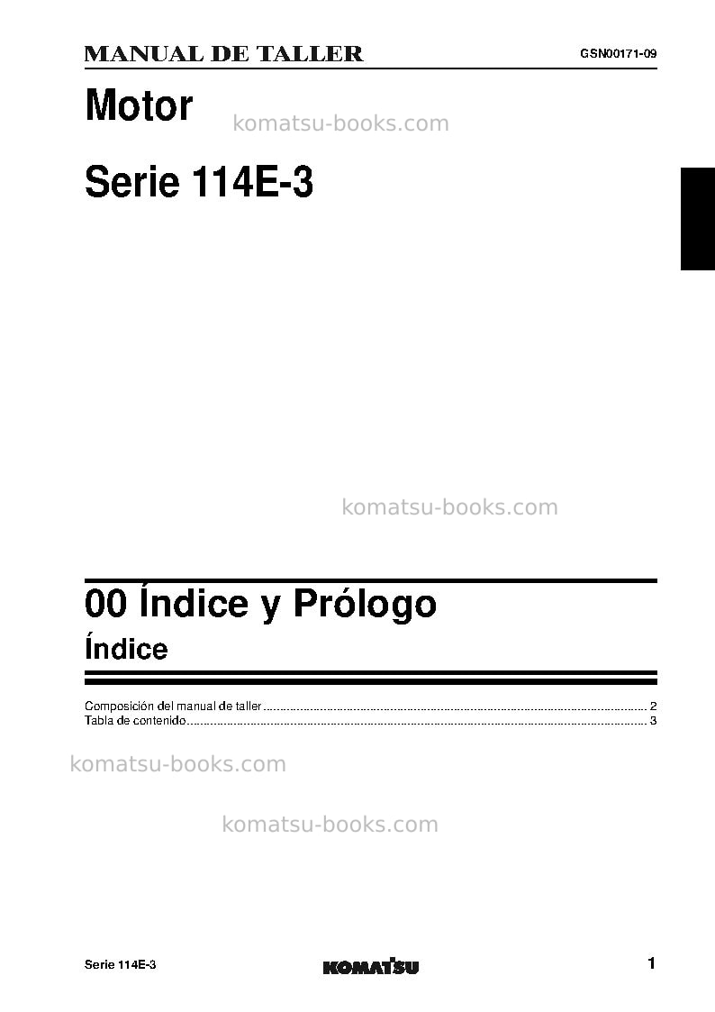 Komatsu 114e-3 seriesjpn Reparación y mantenimiento cover Page 3