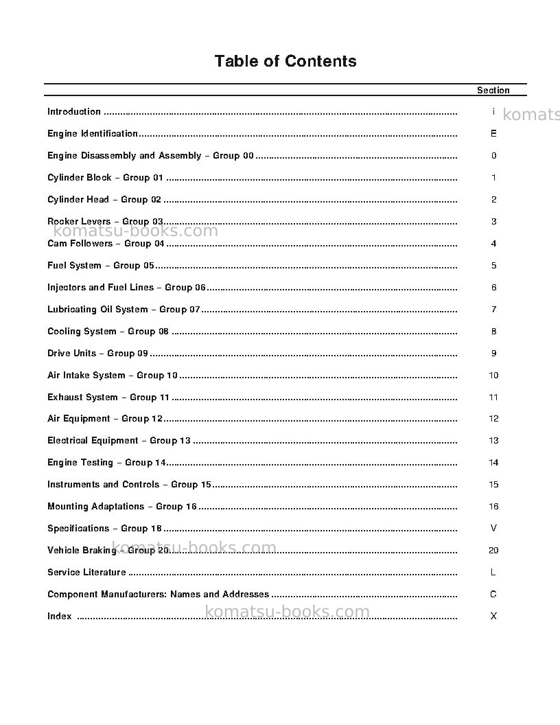 Komatsu mta-11usa Repair & maintenance cover Page 3 Komatsu mta-11usa Repair & maintenance cover Page 3