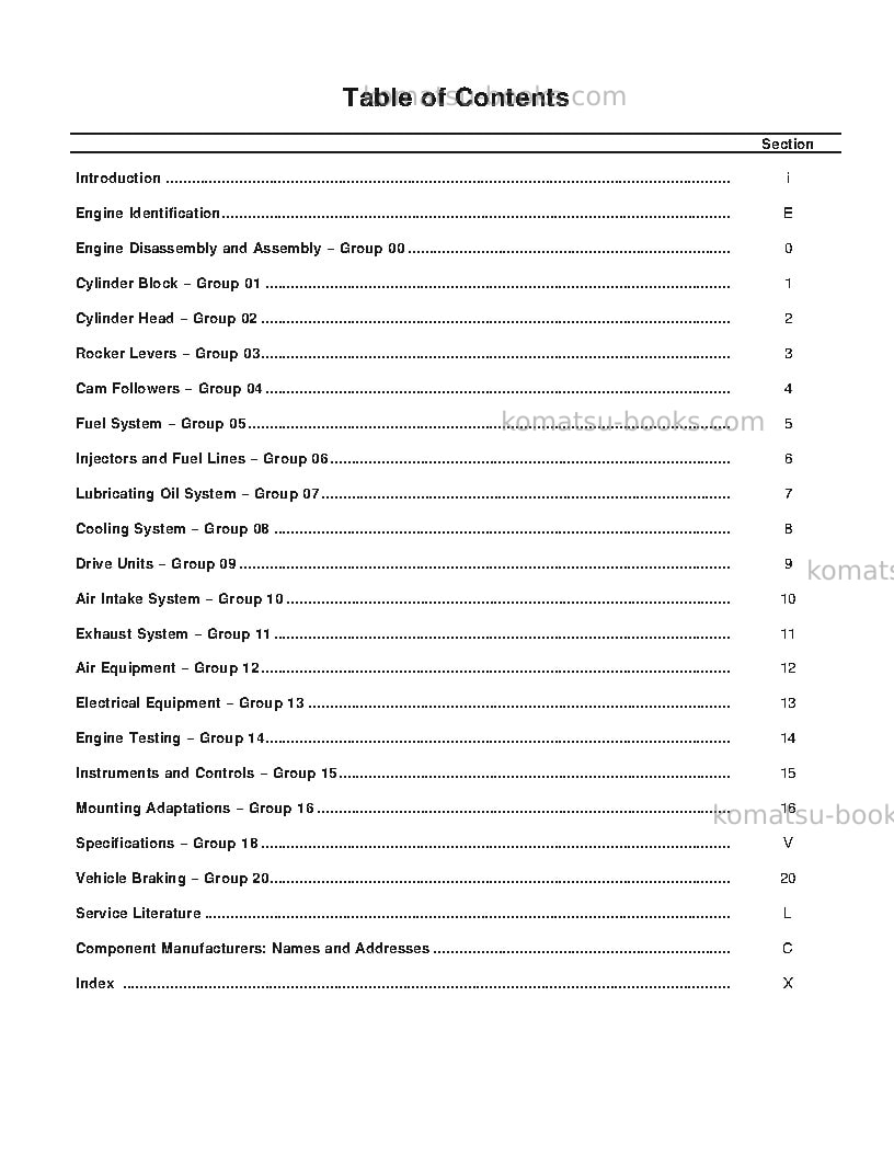 Komatsu mta11gbr Repair & maintenance cover Page 3 Komatsu mta11gbr Repair & maintenance cover Page 3