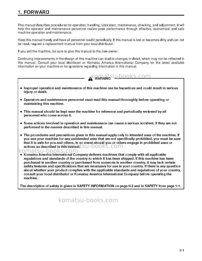 Komatsu pc210lc-6usa-lc Operation manual cover Page 3 Komatsu pc210lc-6usa-lc Operation manual cover Page 3