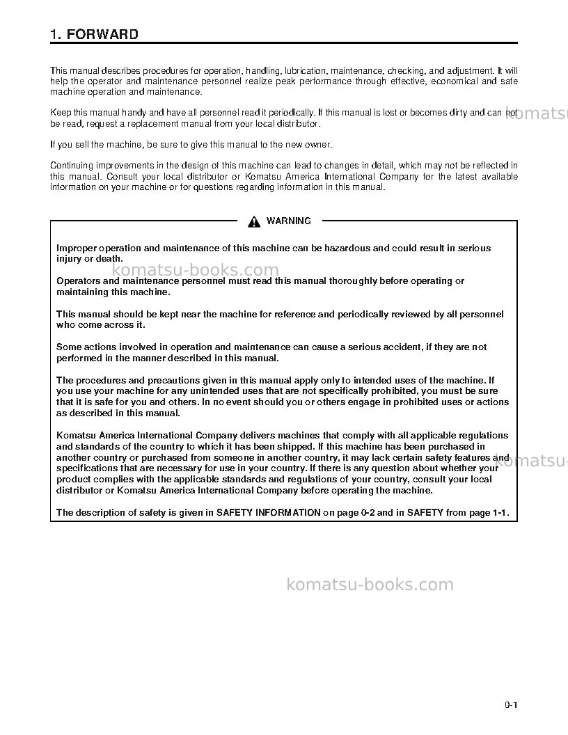 Komatsu pc200lc-6usa-le Operation manual cover Page 3 Komatsu pc200lc-6usa-le Operation manual cover Page 3