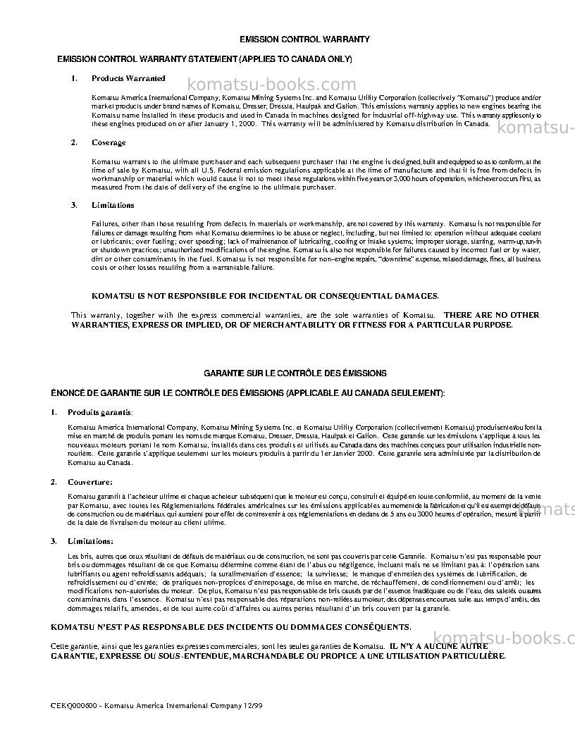 Komatsu wa180-3usa-mc Operation manual cover Page 3