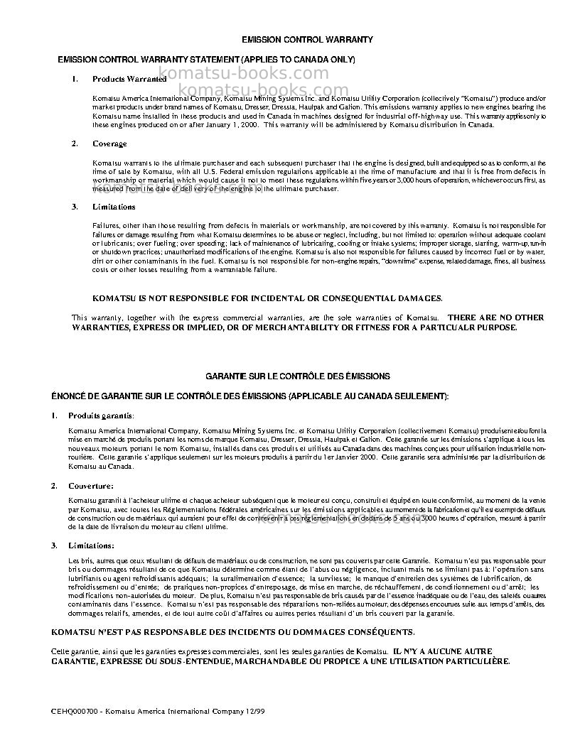 Komatsu 830eusa Operation manual cover Page 3