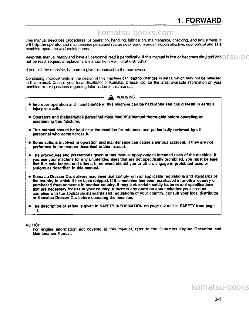 Komatsu pc400lc-5usa-lc Operation manual cover Page 3 Komatsu pc400lc-5usa-lc Operation manual cover Page 3