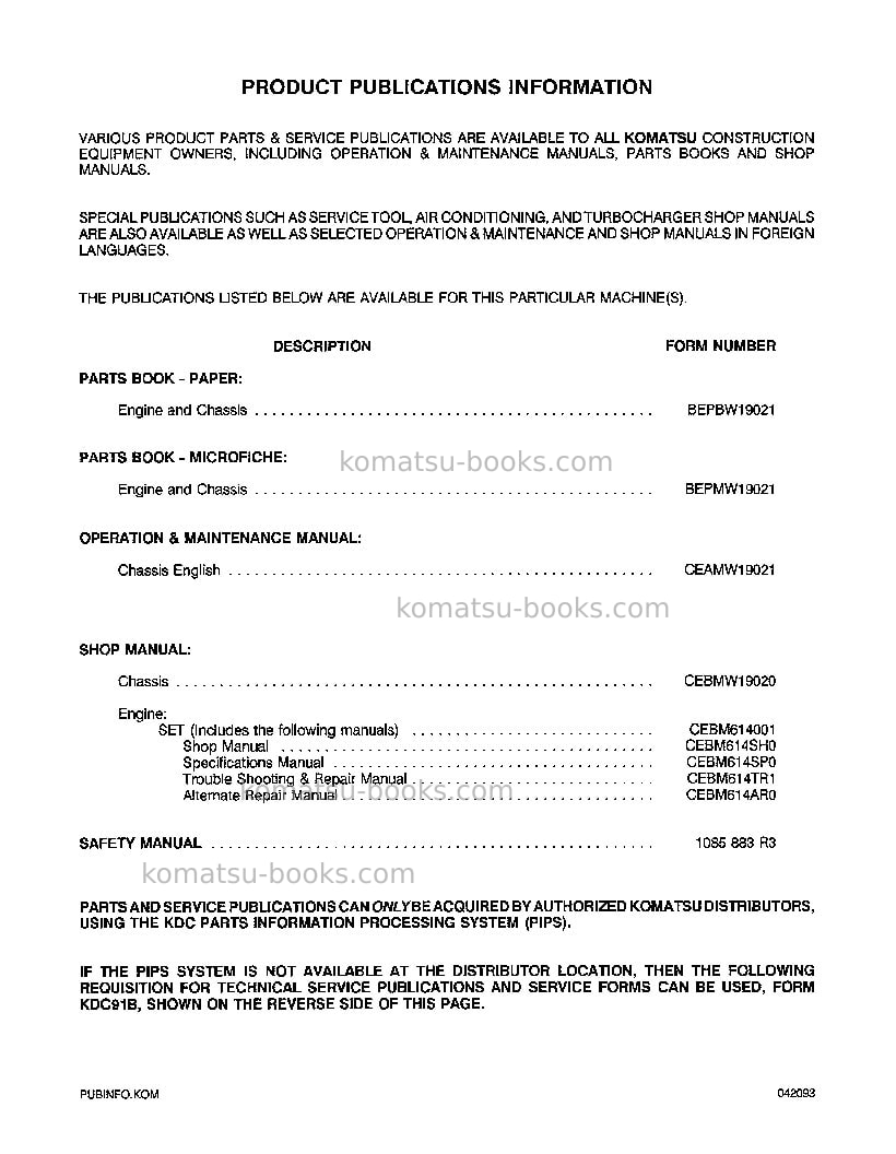 Komatsu wa320-1usa-lc Operation manual cover Page 3