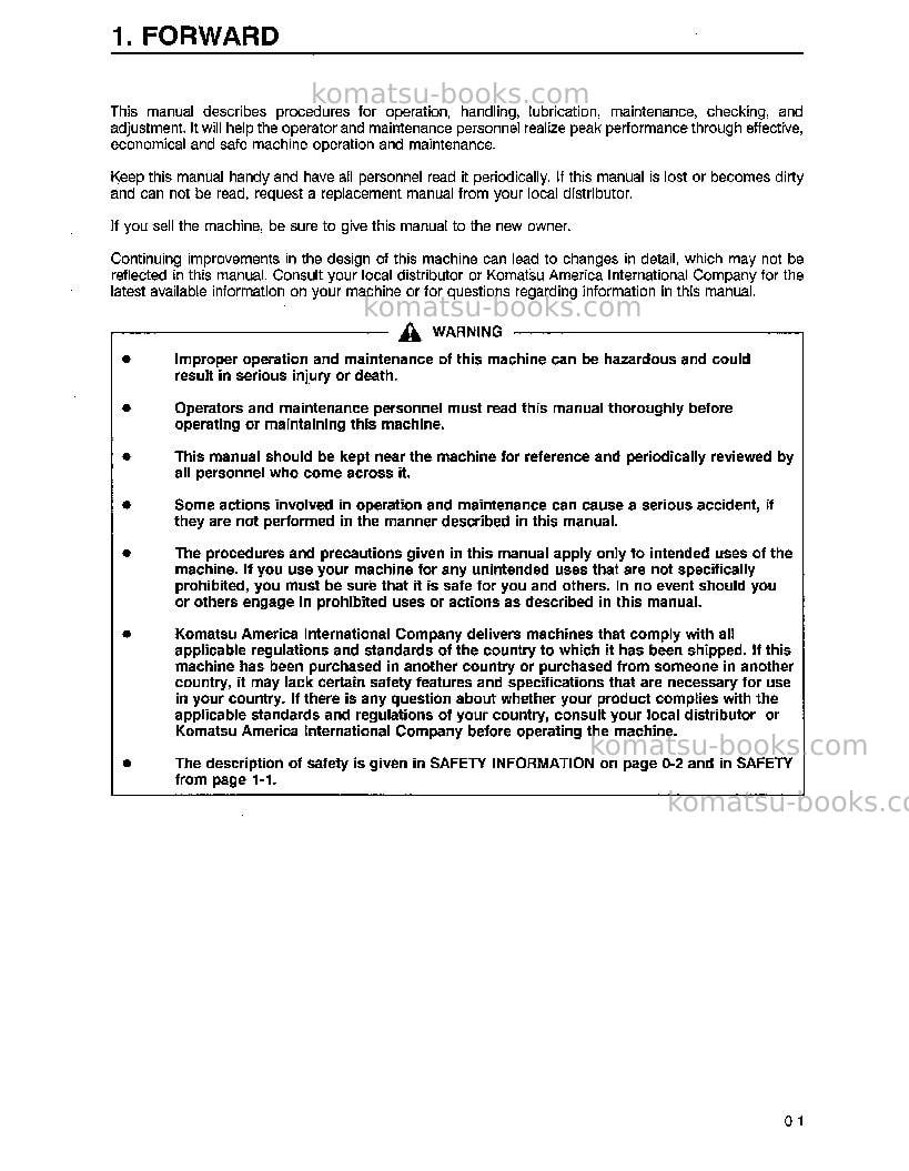 Komatsu wa320-3jpn-l Operation manual cover Page 3 Komatsu wa320-3jpn-l Operation manual cover Page 3