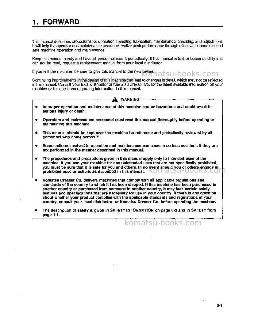 Komatsu pc200-6usa-l Operation manual cover Page 3 Komatsu pc200-6usa-l Operation manual cover Page 3