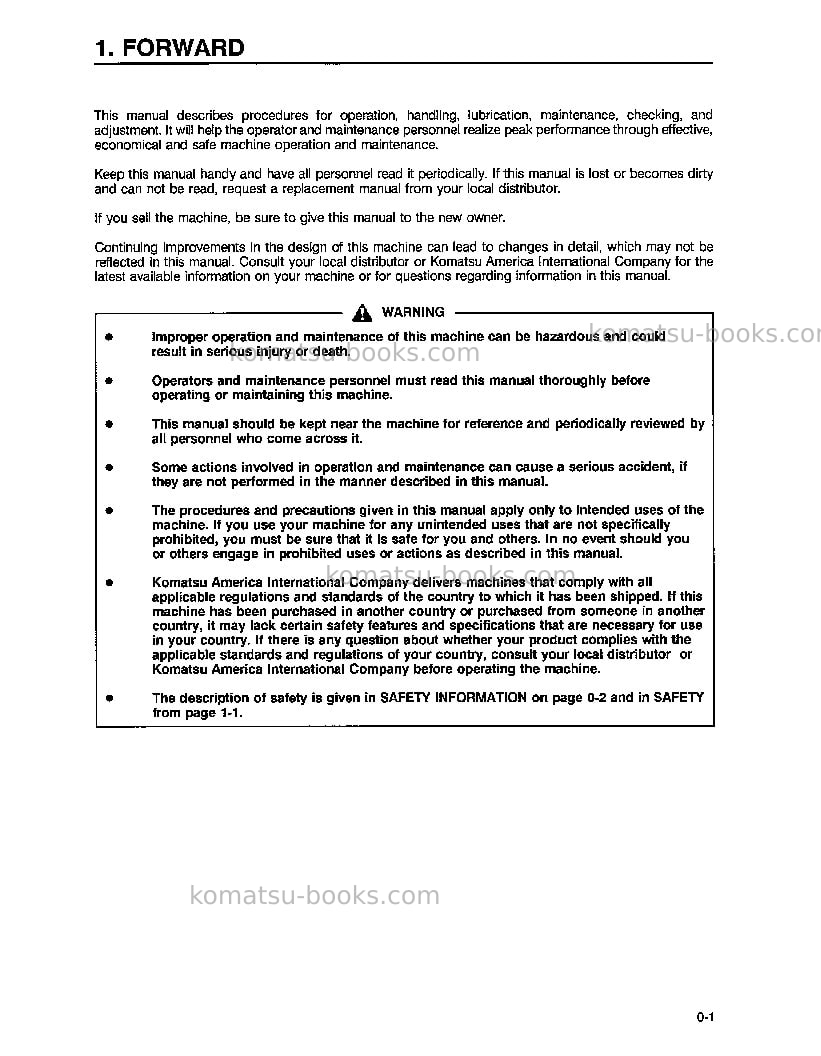 Komatsu wa450-3usa-le Operation manual cover Page 3 Komatsu wa450-3usa-le Operation manual cover Page 3