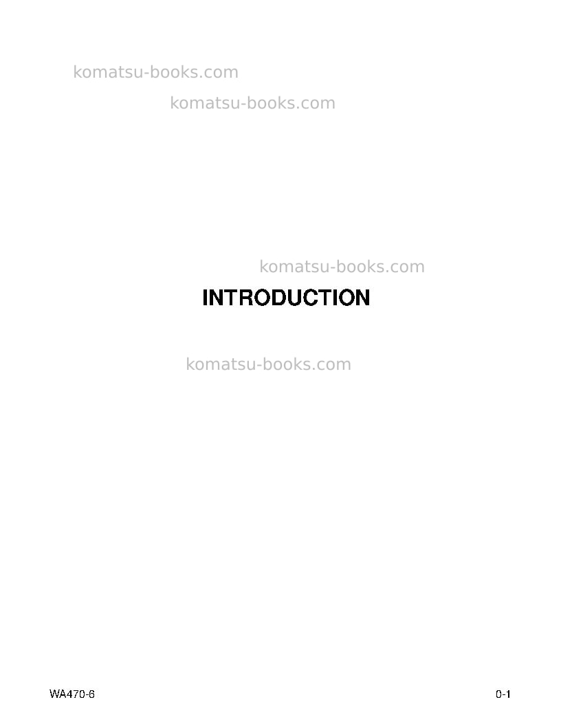 Komatsu wa470-6usa Operation manual cover Page 3 Komatsu wa470-6usa Operation manual cover Page 3