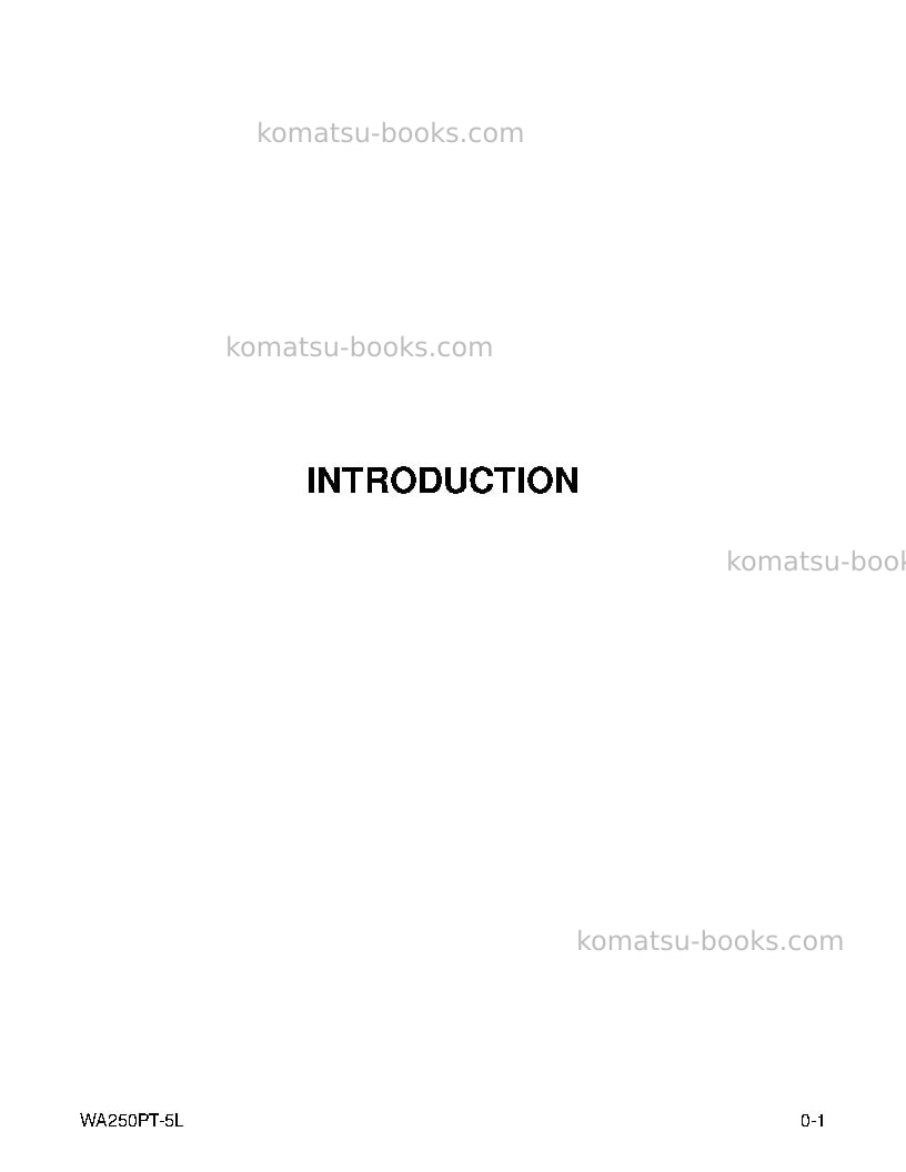 Komatsu wa250pt-5usa-l Operation manual cover Page 3 Komatsu wa250pt-5usa-l Operation manual cover Page 3