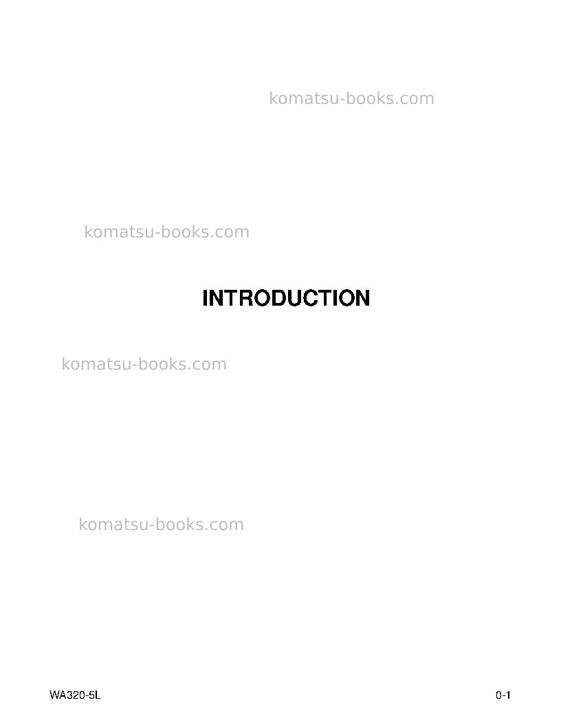Komatsu wa320-5usa-l Operation manual cover Page 3 Komatsu wa320-5usa-l Operation manual cover Page 3