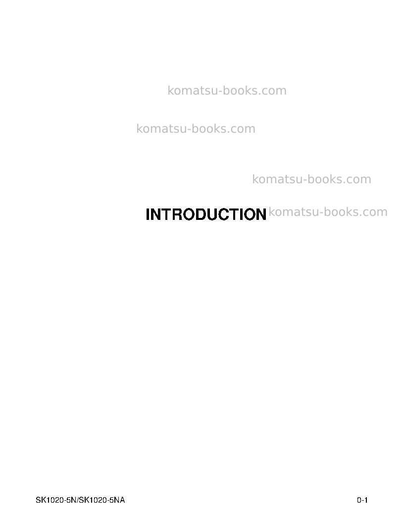 Komatsu sk1020-5usa-na Operation manual cover Page 3 Komatsu sk1020-5usa-na Operation manual cover Page 3