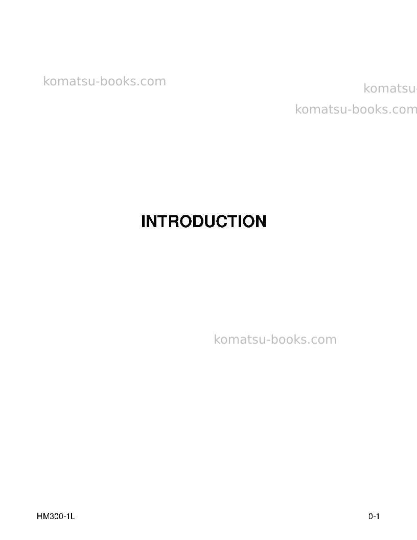 Komatsu hm300-1usa-l Operation manual cover Page 3 Komatsu hm300-1usa-l Operation manual cover Page 3