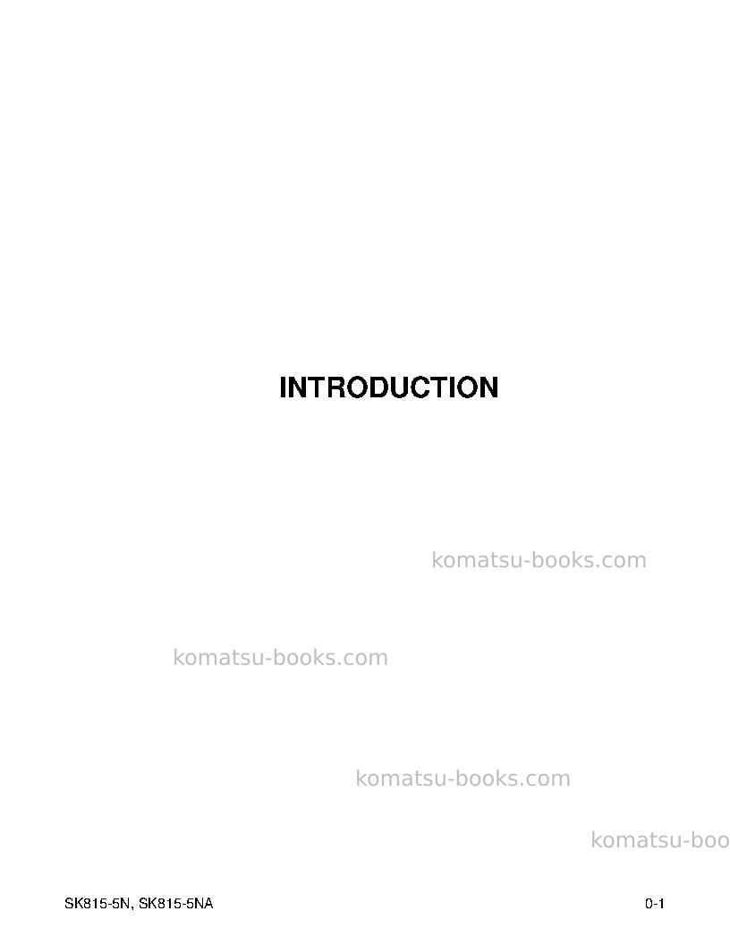 Komatsu sk815-5usa-na Operation manual cover Page 3