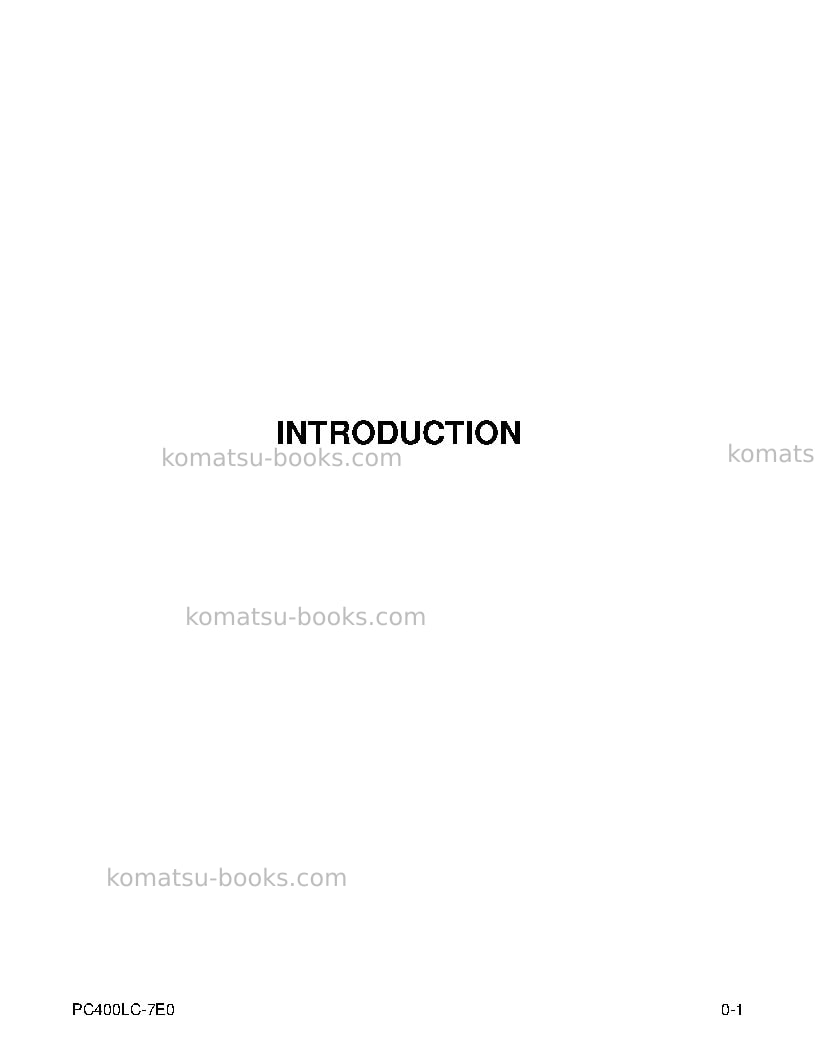 Komatsu pc400lc-7usa-tier 3 Operation manual cover Page 3 Komatsu pc400lc-7usa-tier 3 Operation manual cover Page 3