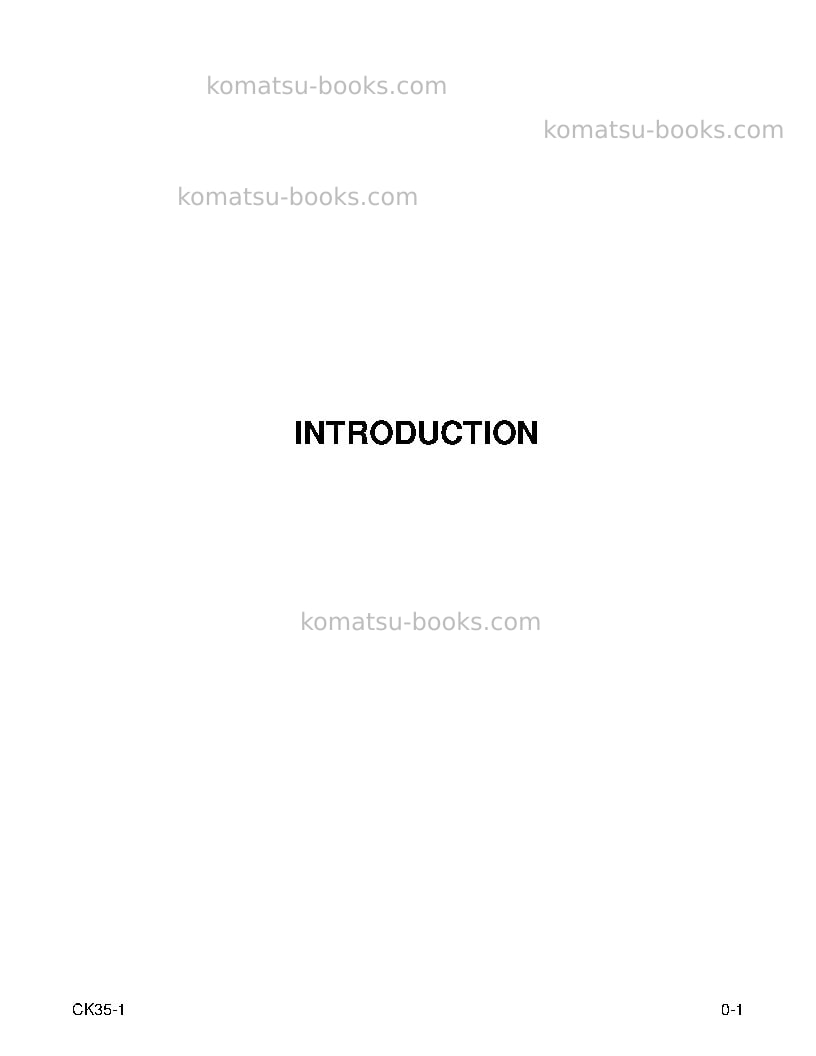 Komatsu ck35-1usa Operation manual cover Page 3