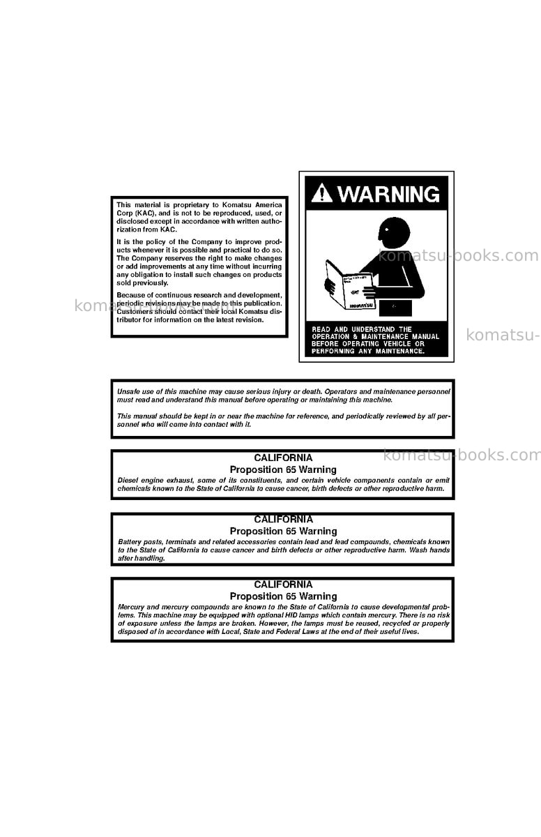 Komatsu 930e-4usa-se Operation manual cover Page 3 Komatsu 930e-4usa-se Operation manual cover Page 3