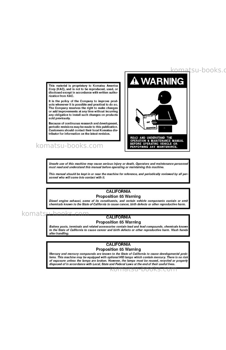Komatsu pc220lc-3jpn Operation manual cover Page 3 Komatsu pc220lc-3jpn Operation manual cover Page 3