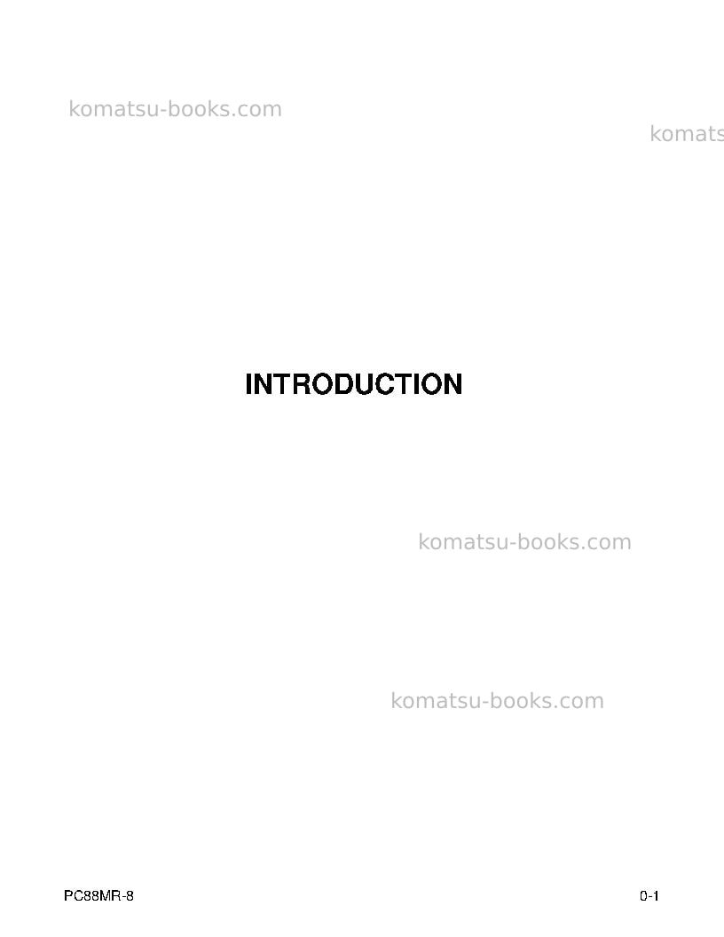 Komatsu pc88mr-8usa Operation manual cover Page 3 Komatsu pc88mr-8usa Operation manual cover Page 3