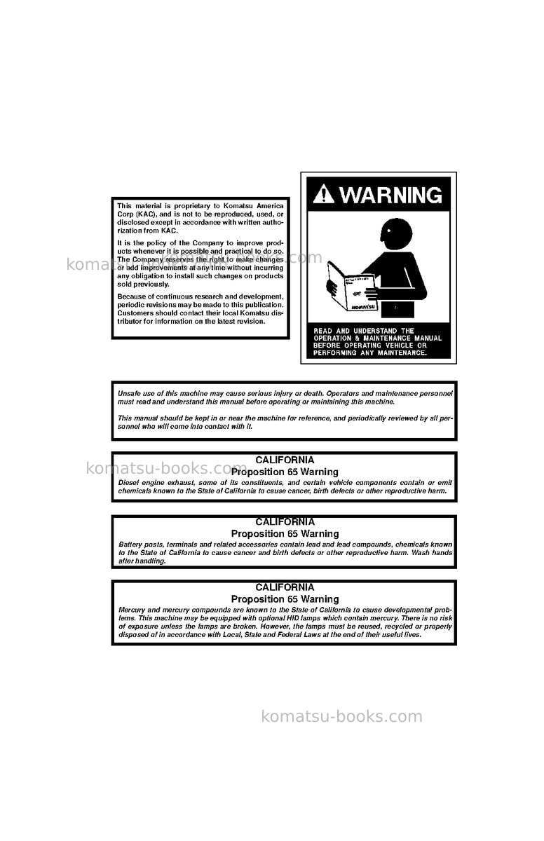Komatsu 930e-4usa-se Operation manual cover Page 3 Komatsu 930e-4usa-se Operation manual cover Page 3