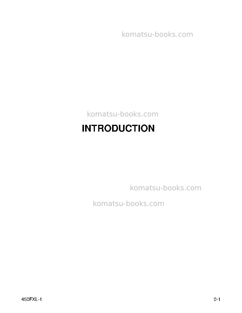 Komatsu 450fxl-1usa Operation manual cover Page 3