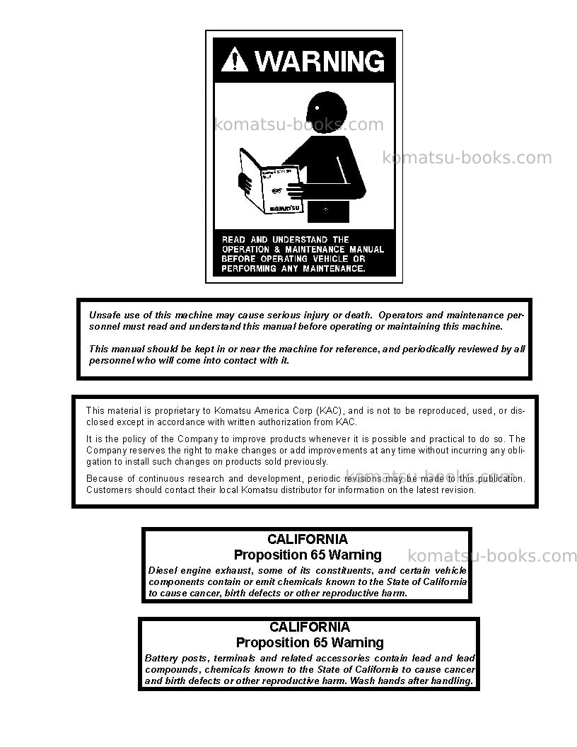 Komatsu 830e-1usa-ac Operation manual cover Page 3