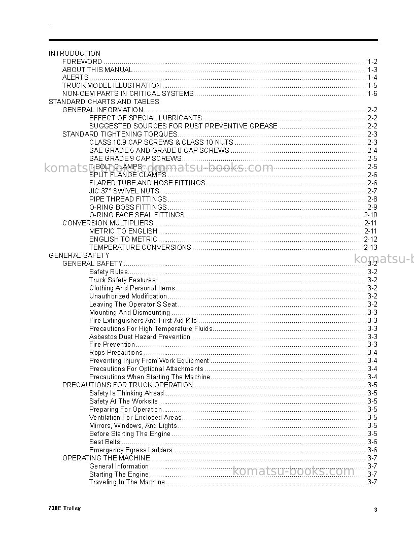 Komatsu 730eusa-with trolley Operation manual cover Page 3