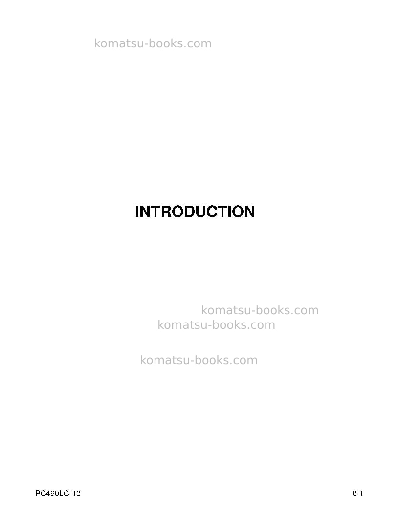 Komatsu pc490lc-10usa Operation manual cover Page 3 Komatsu pc490lc-10usa Operation manual cover Page 3