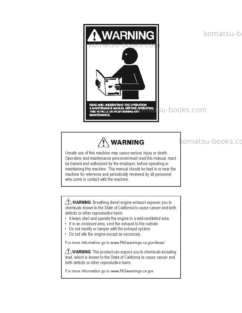 Komatsu 960e-2usa-kt Operation manual cover Page 3