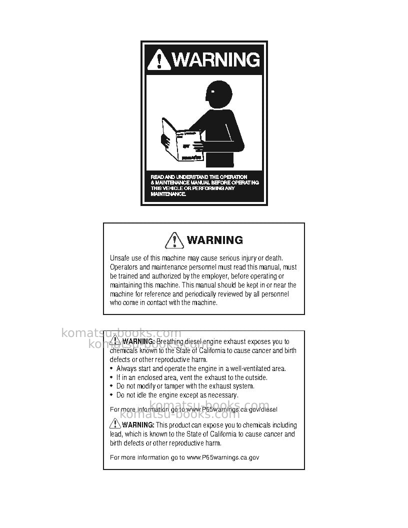 Komatsu 960e-2usa-kt Operation manual cover Page 3