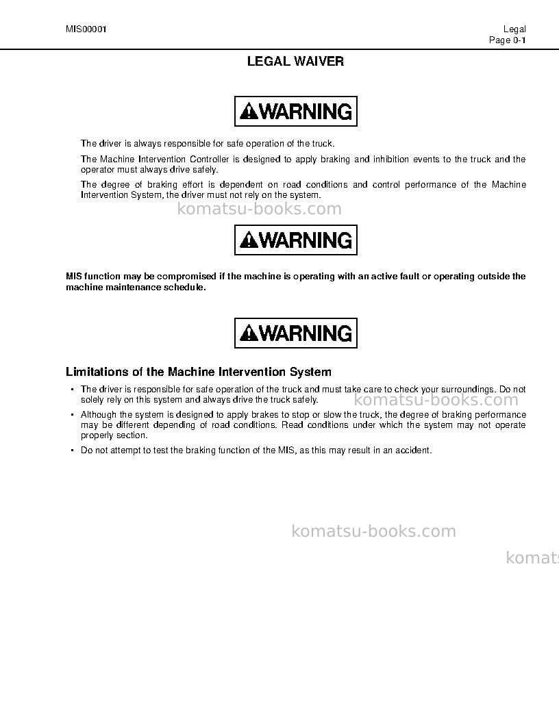 Komatsu 860e-1usa-k Operation manual cover Page 3