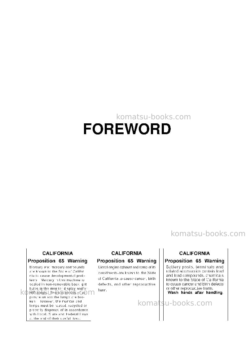 Komatsu pc350lc-8usa-m0 Operation manual cover Page 3