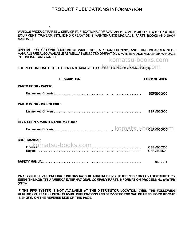 Komatsu wa420-3usa-l Repair & maintenance cover Page 3