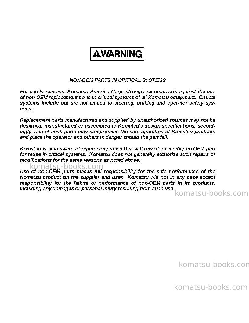 Komatsu 930e-2usa-3 Repair & maintenance cover Page 3