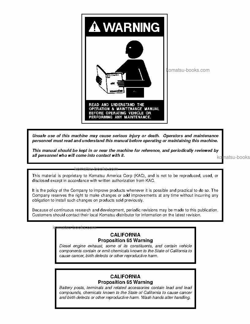 Komatsu 830eusa 维修与保养手册 封面 页 3