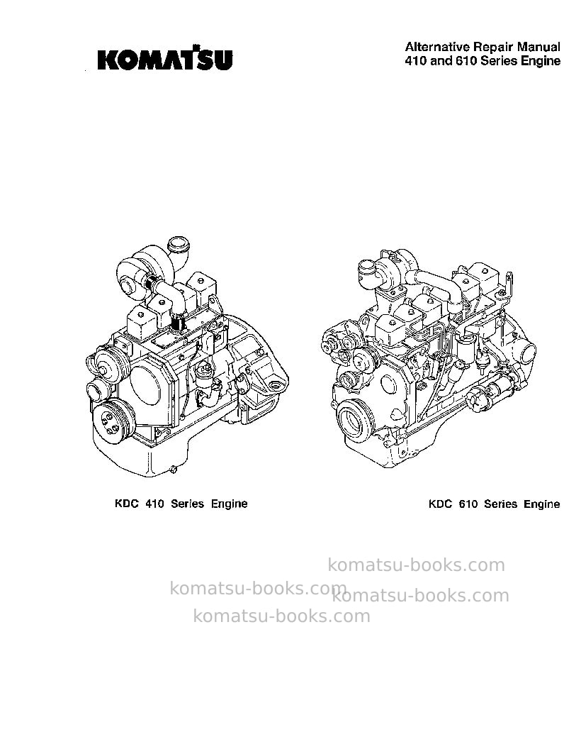 Komatsu 410usa Repair & maintenance cover Page 3 Komatsu 410usa Repair & maintenance cover Page 3