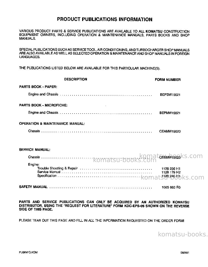 Komatsu wa320-1usa-lc Repair & maintenance cover Page 3