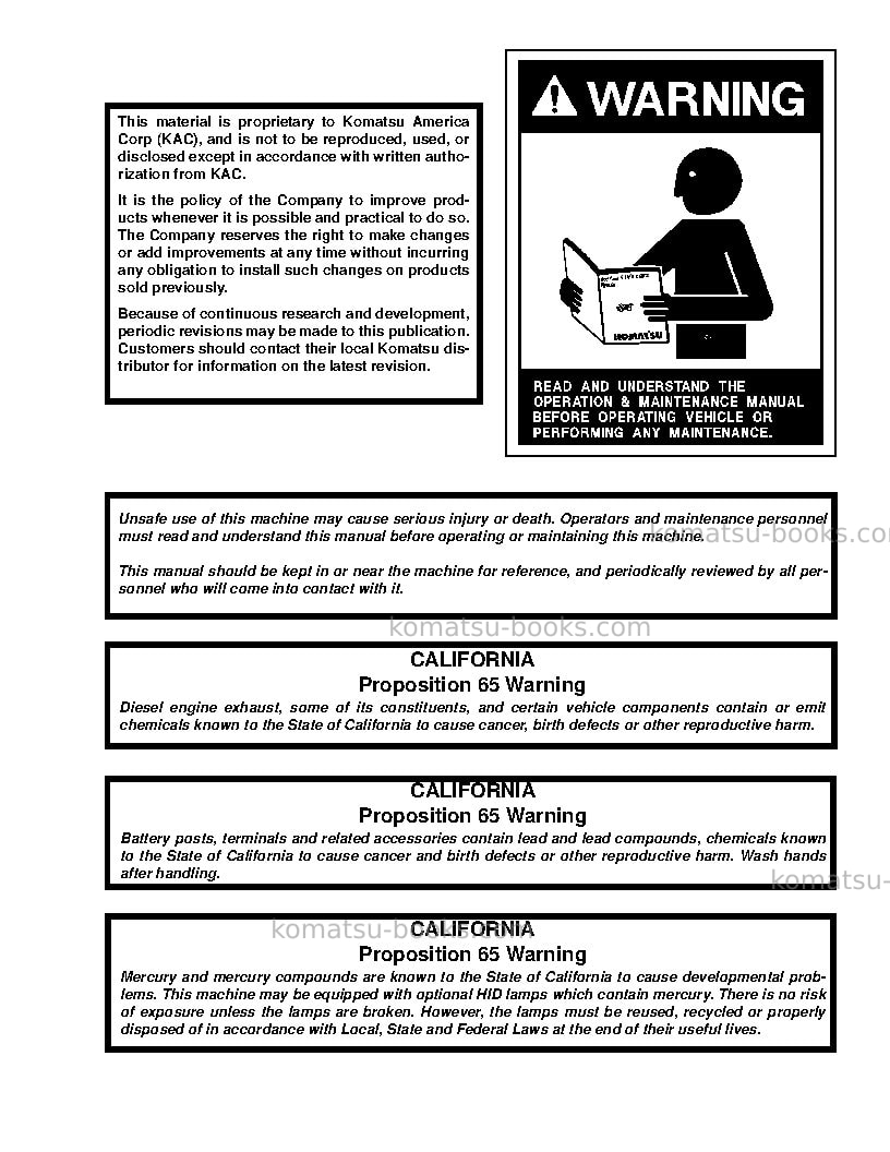 Komatsu 830e-1usa-ac Repair & maintenance cover Page 3
