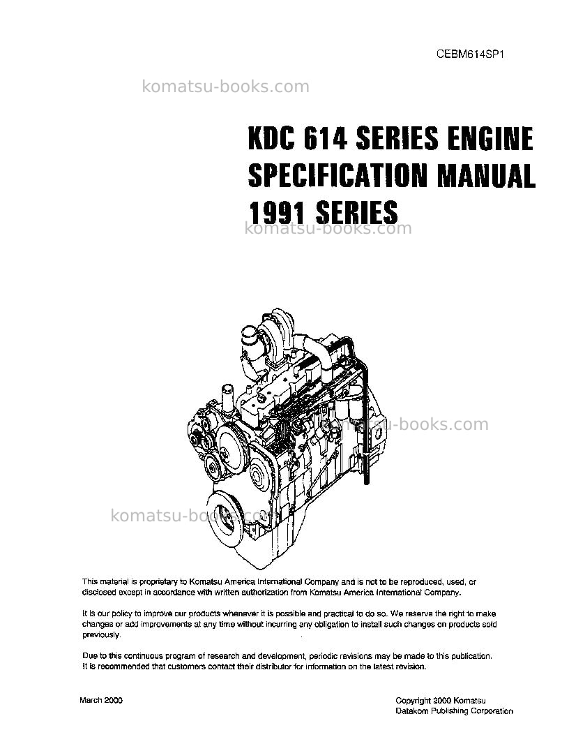 Komatsu 538 Repair & maintenance cover Page 3 Komatsu 538 Repair & maintenance cover Page 3