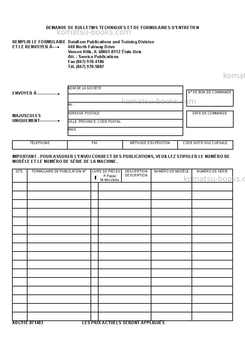 Komatsu pc220ll-7usa-l Manuel d'utilisation couverture Page 3