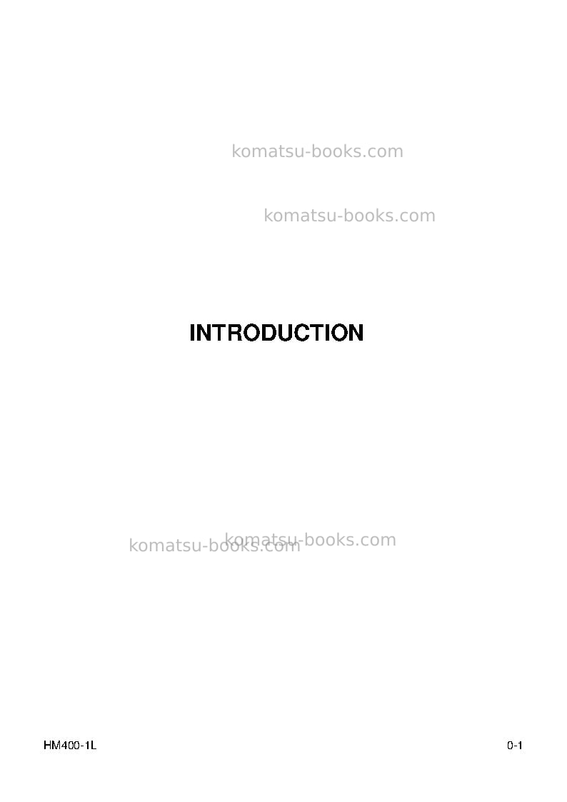 Komatsu hm400-1usa-l Manuel d'utilisation couverture Page 3