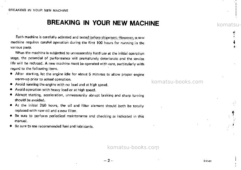 Komatsu d455a-1jpn Operation manual cover Page 3